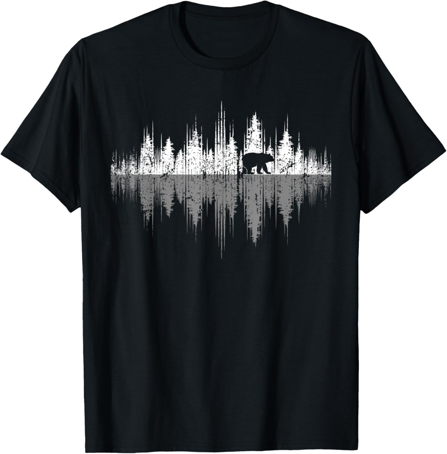 Trees Reflection Wildlife Nature Animal Bear Outdoor Forest T-Shirt Small